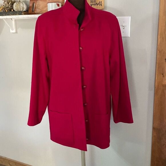 Bleyle vintage 100% wool red coat women’s size 12 warm winter 80’s - Picture 1 of 12